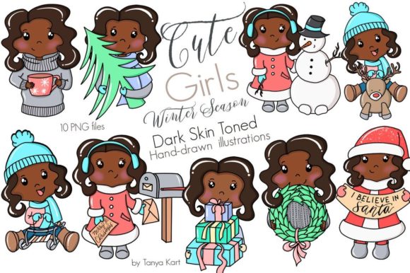 Cute Girls Dark Skin Toned Winter Season