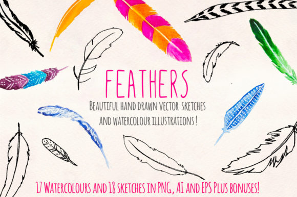 Feathers: A Creative Graphic Element Bundle for Designers and Artists