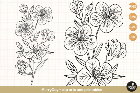 Flax Summer Flower Clip Art: A Versatile Design Asset for Creative Projects