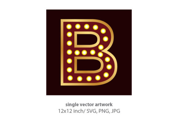 Lights Bulbs Inside Decorative Letter B: A Versatile Digital Art Asset for Creativity and Design