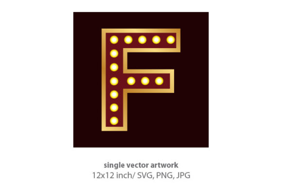 Lights Bulbs Inside Decorative Letter F: A Versatile Digital Art Asset for Creative Professionals