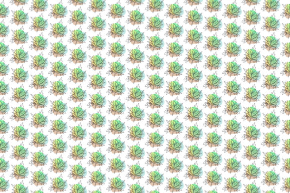 Line Art Leaves Seamless Pattern Design