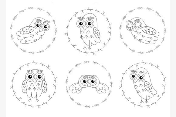 Owl Hand Drawn Doodle Clipart. Woodland and Owl Digital Clipart