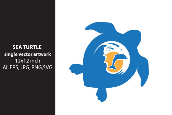 Sea Turtle Single Vector Artwork