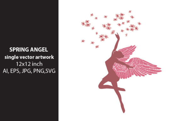 Spring Angel- Single Vector Artwork: A Versatile Tool for Creative Workflows