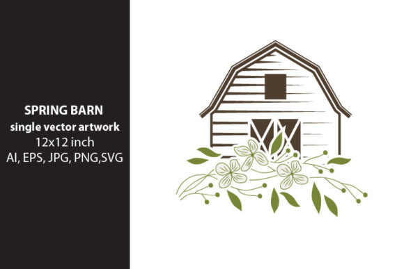 Spring Barn - Single Vector Artwork