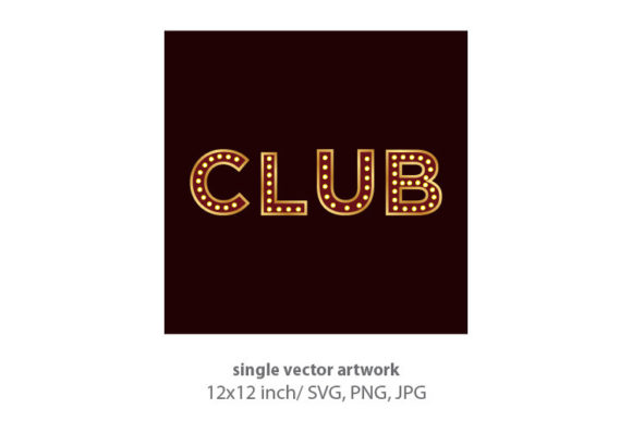 Typography Word Club with Lights Bulbs: A Creative Resource for Designers and Artists