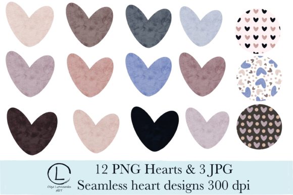Watercolor Neutral Hearts